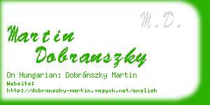 martin dobranszky business card