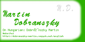 martin dobranszky business card